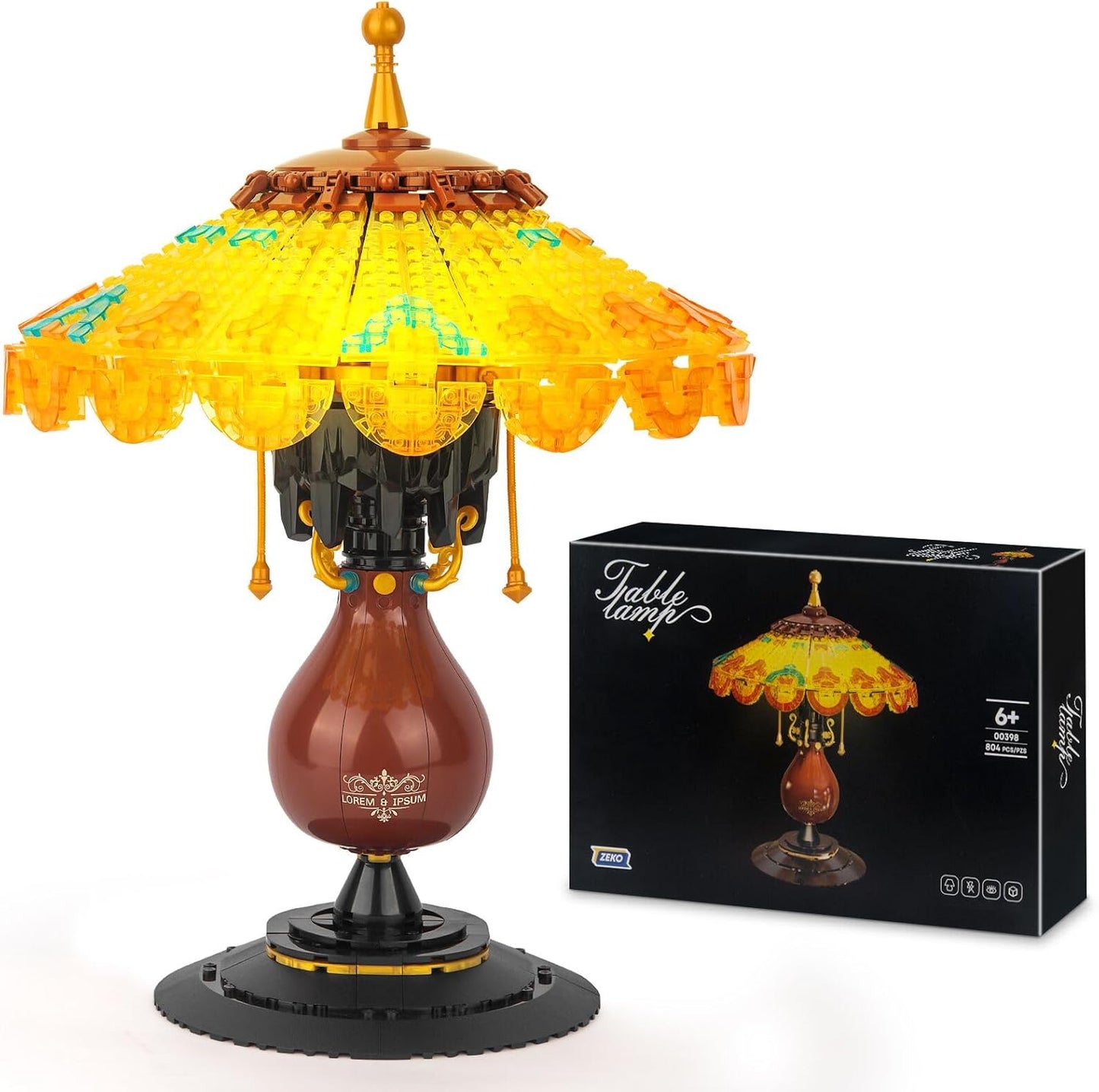 Table Lamp Mini Building Block Set (804 Pc)