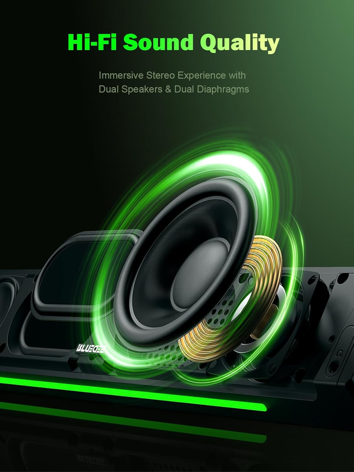 Computer Speakers, Dynamic RGB Sound Bar, HiFi