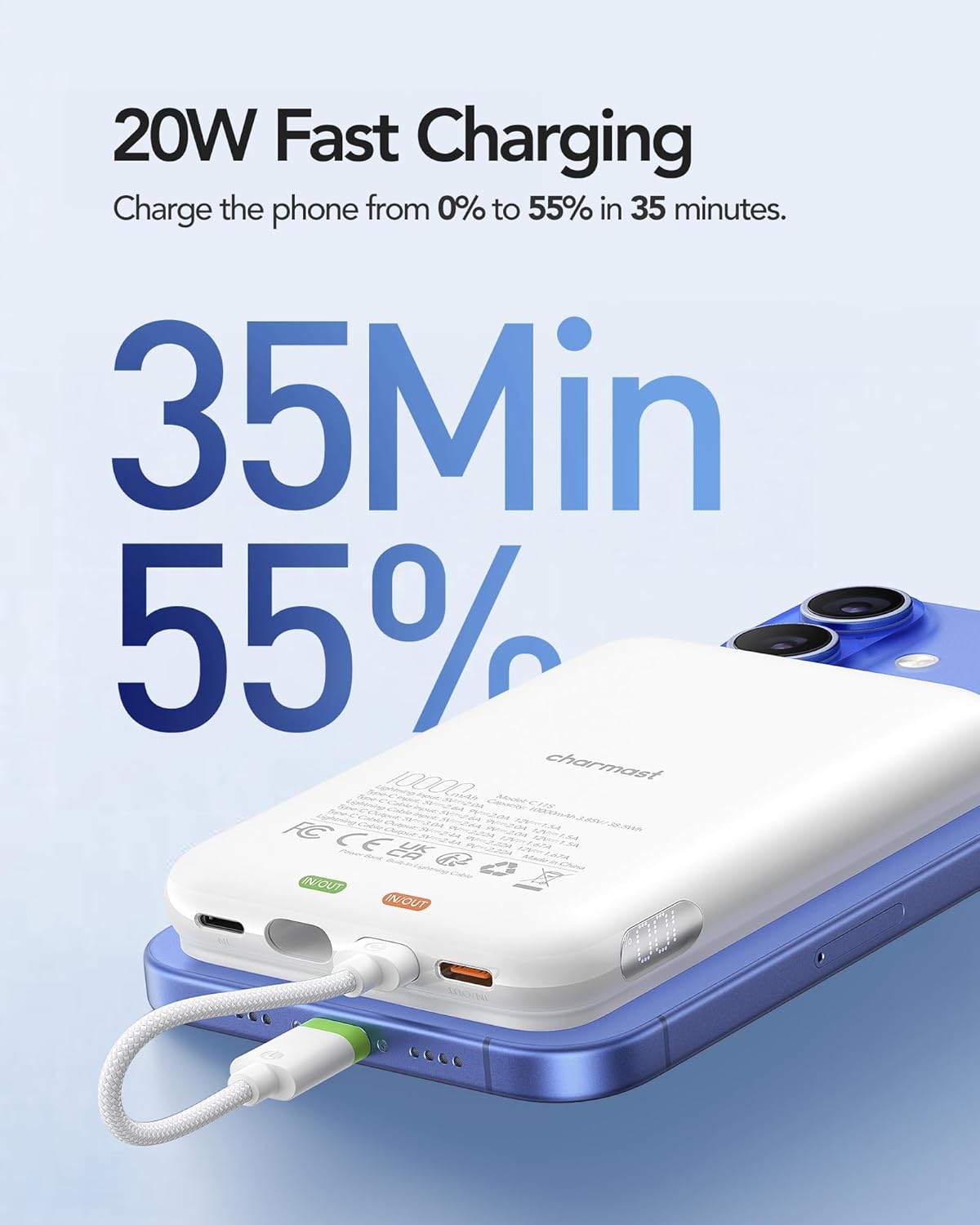 Charmast 10000mAh PD Charger iPhone/Samsung