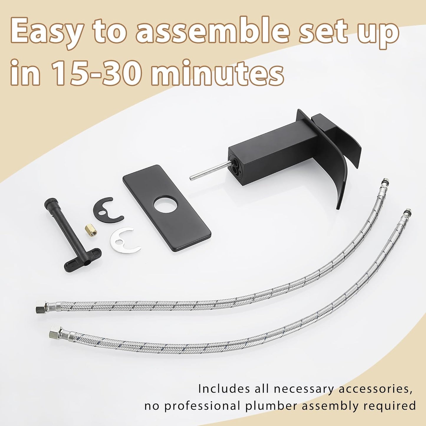 Fransiton Black Bathroom Faucet, 1 or 3 Hole