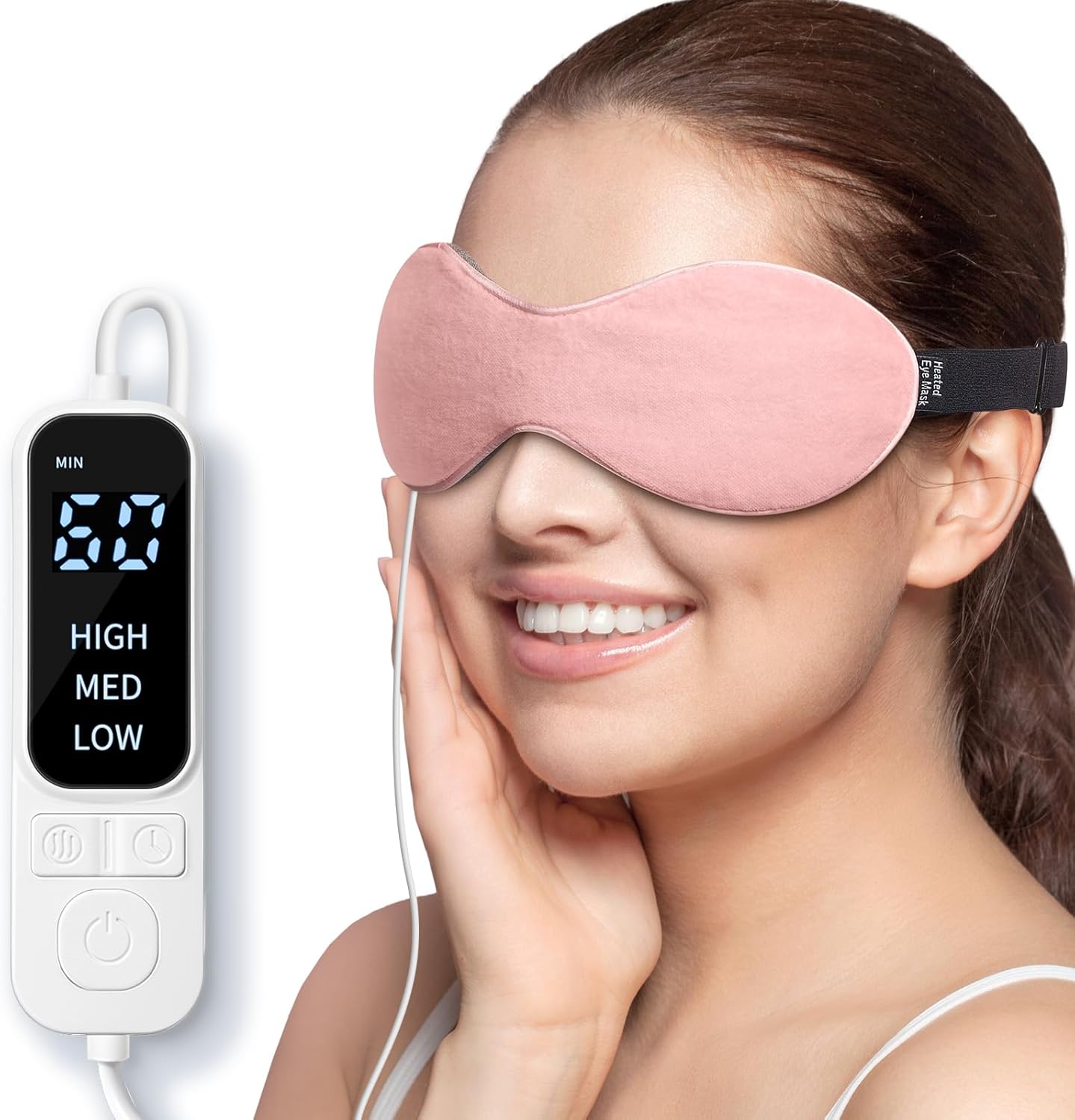 Heated Eye Mask for Dry Eyes, USB, Pink
