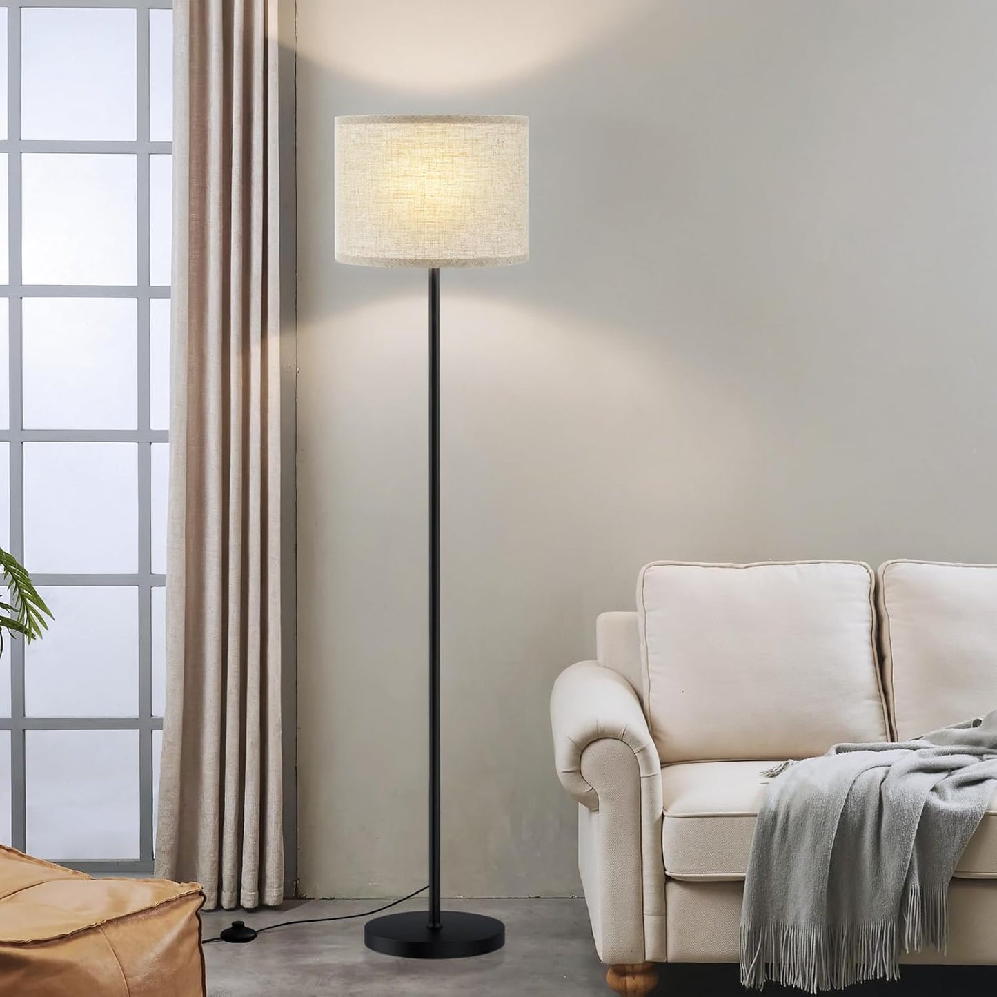 Ambimall 60'' Floor Lamp Beige/Black