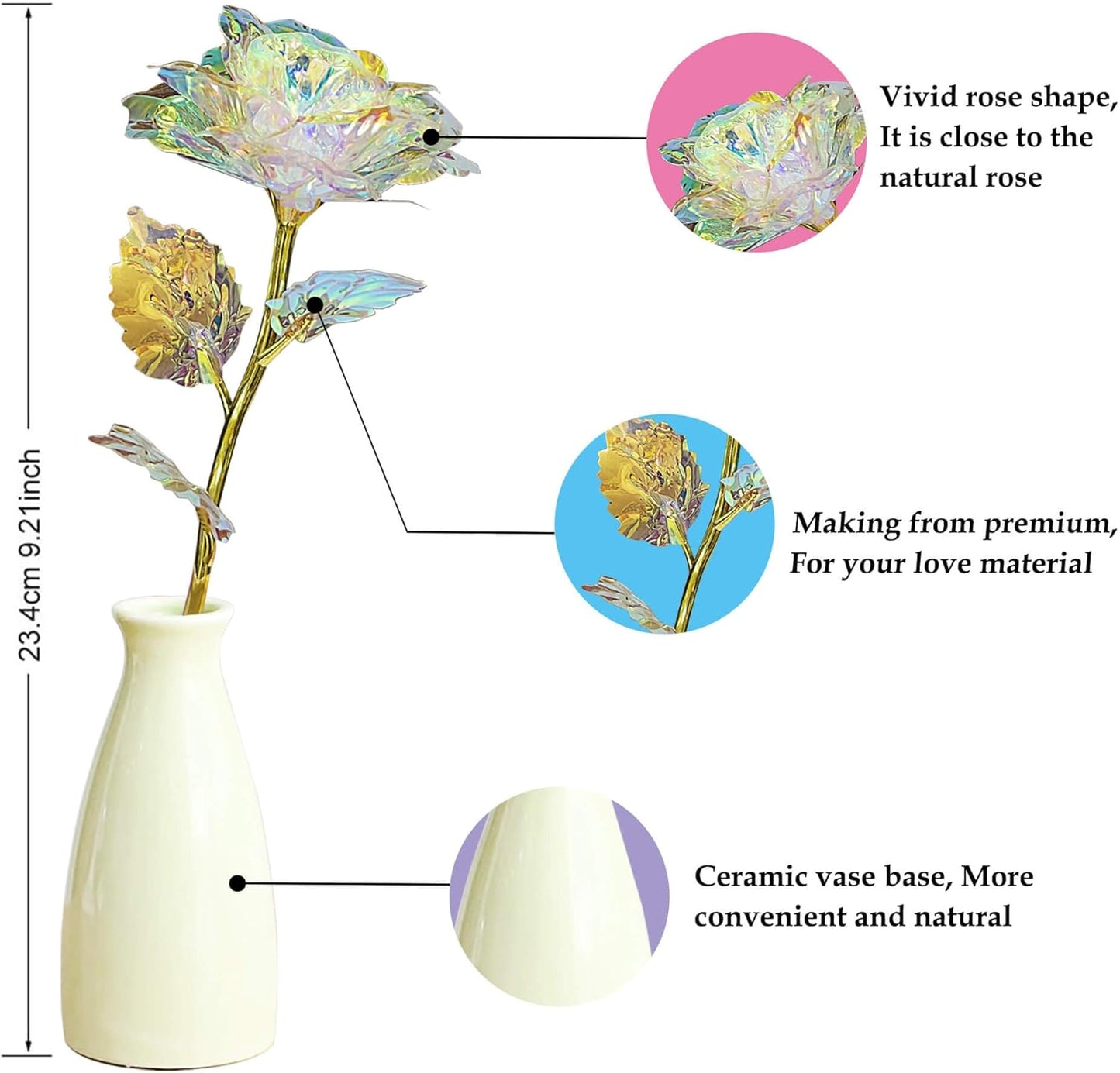 for Mom, Mother's Day Valentines Christmas Birthday Gifts for Mom Grandma Women Artificial Rose