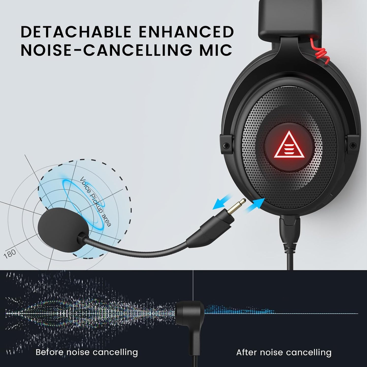 EKSA E900 Pro Headset - Detachable Mic