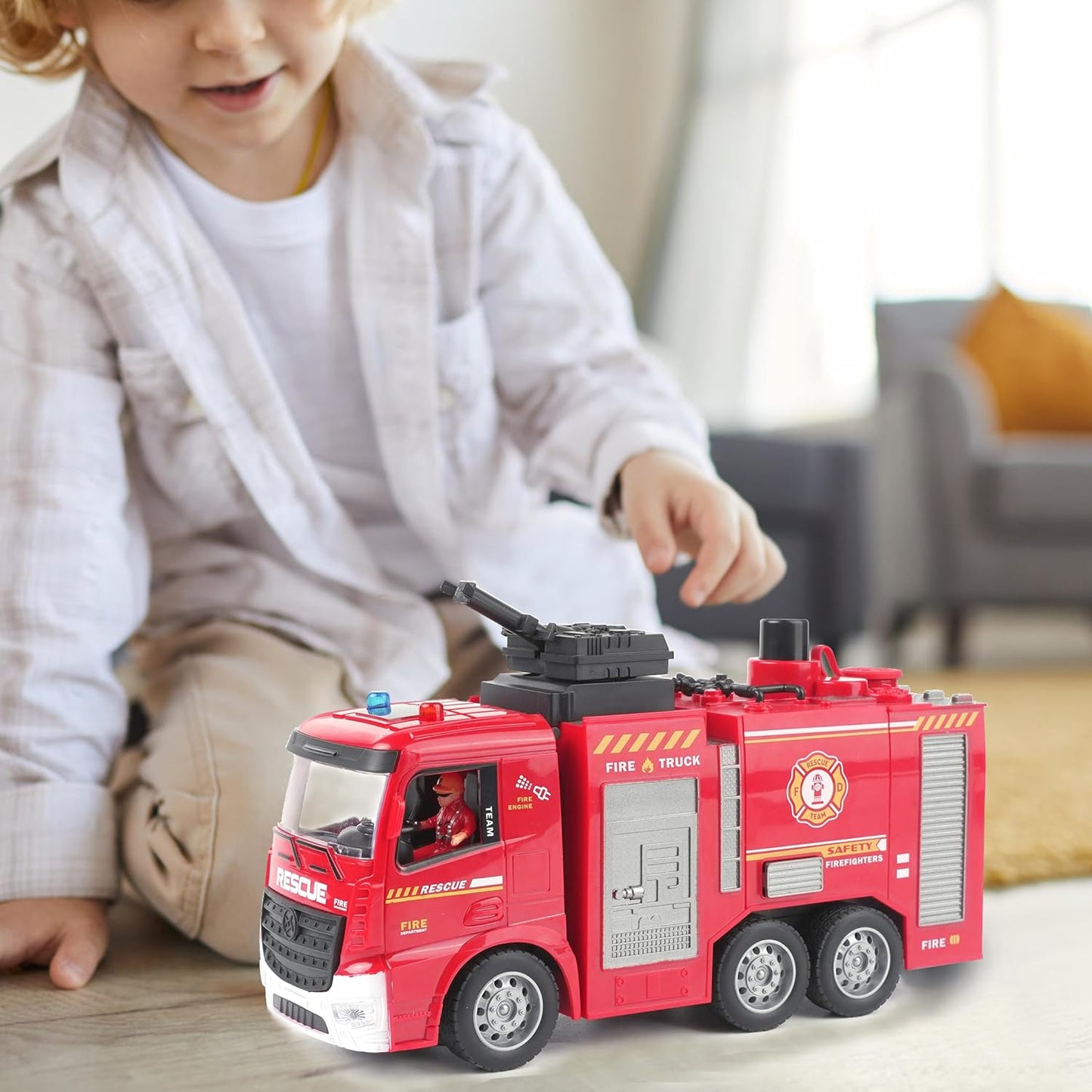 Remote Control Fire Truck Toy Set for Boys