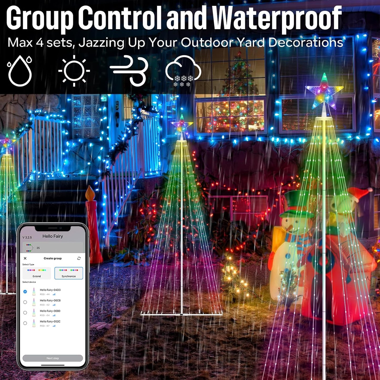 8FT Christmas Tree Lights, 355Leds, Smart App
