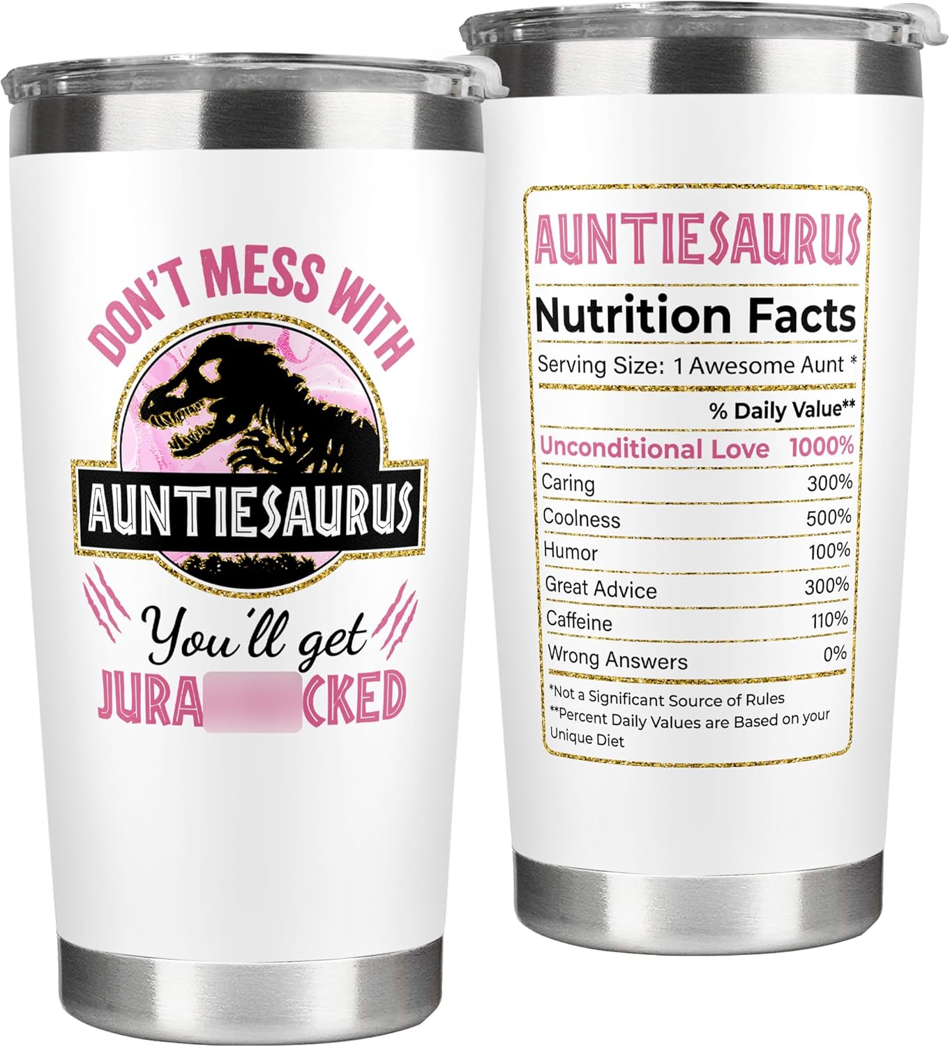 Aunt Gifts from Niece, Nephew - Gifts for Aunt - Birthday, Mothers Day, Christmas Gift Ideas for Auntie, Aunty - Auntie, Aunty Gift Ideas - 20 Oz Stainless Steel Tumbler with Lid