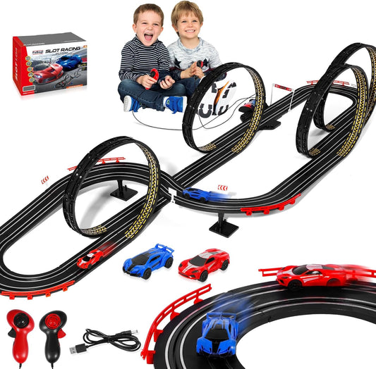 Slot Car Race Track Set 1:64 Scale, Ages 6-12