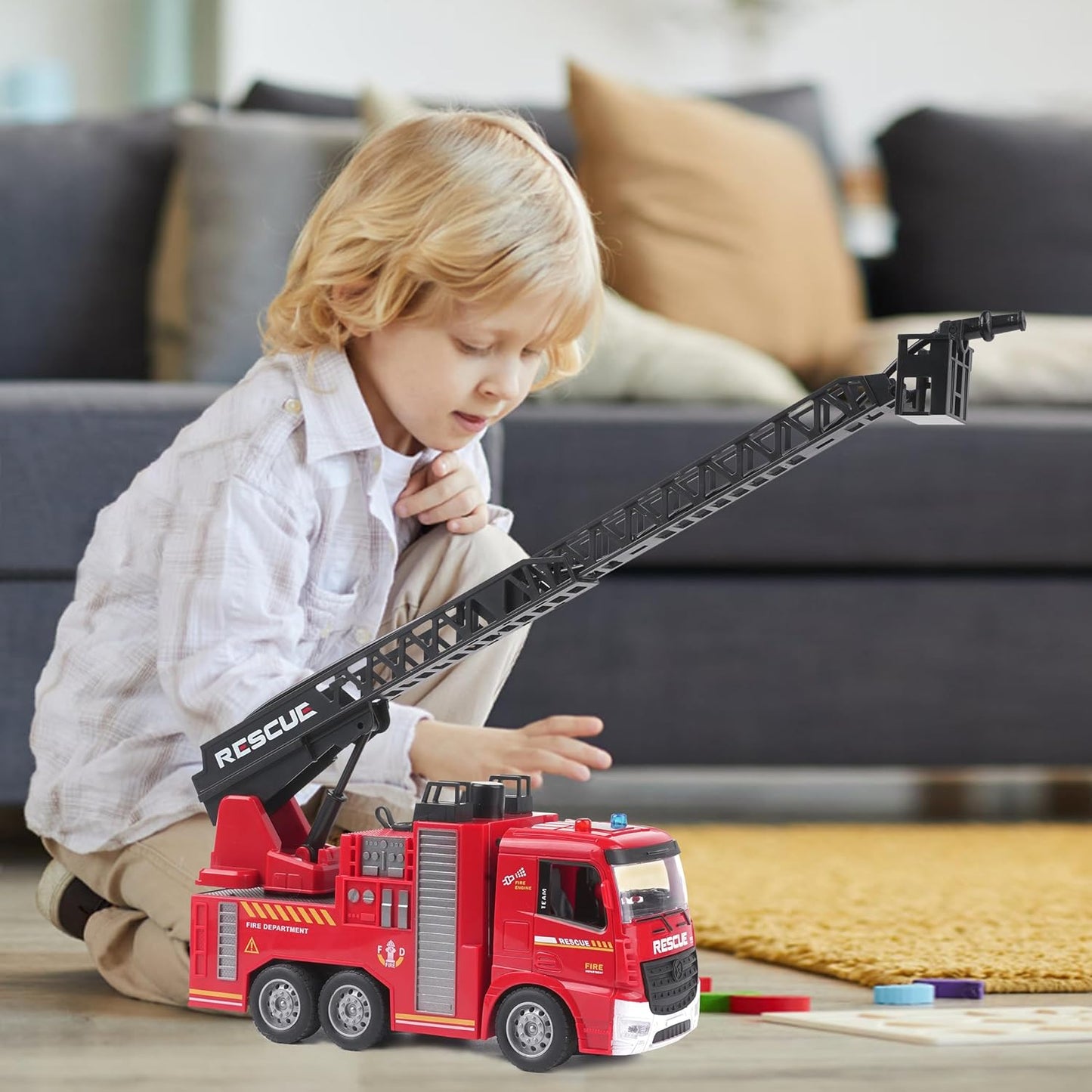 Remote Control Fire Truck Toy Set for Boys