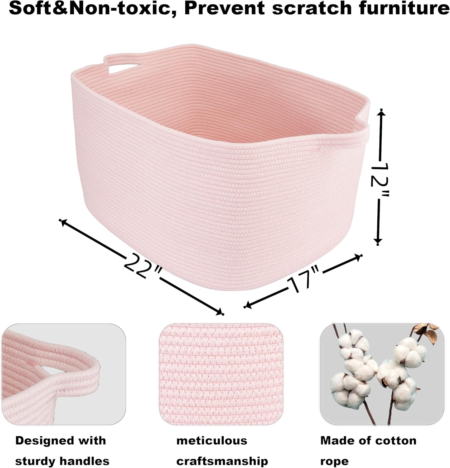 Large Rectangle Blankets Baskets 22"x17"x12"