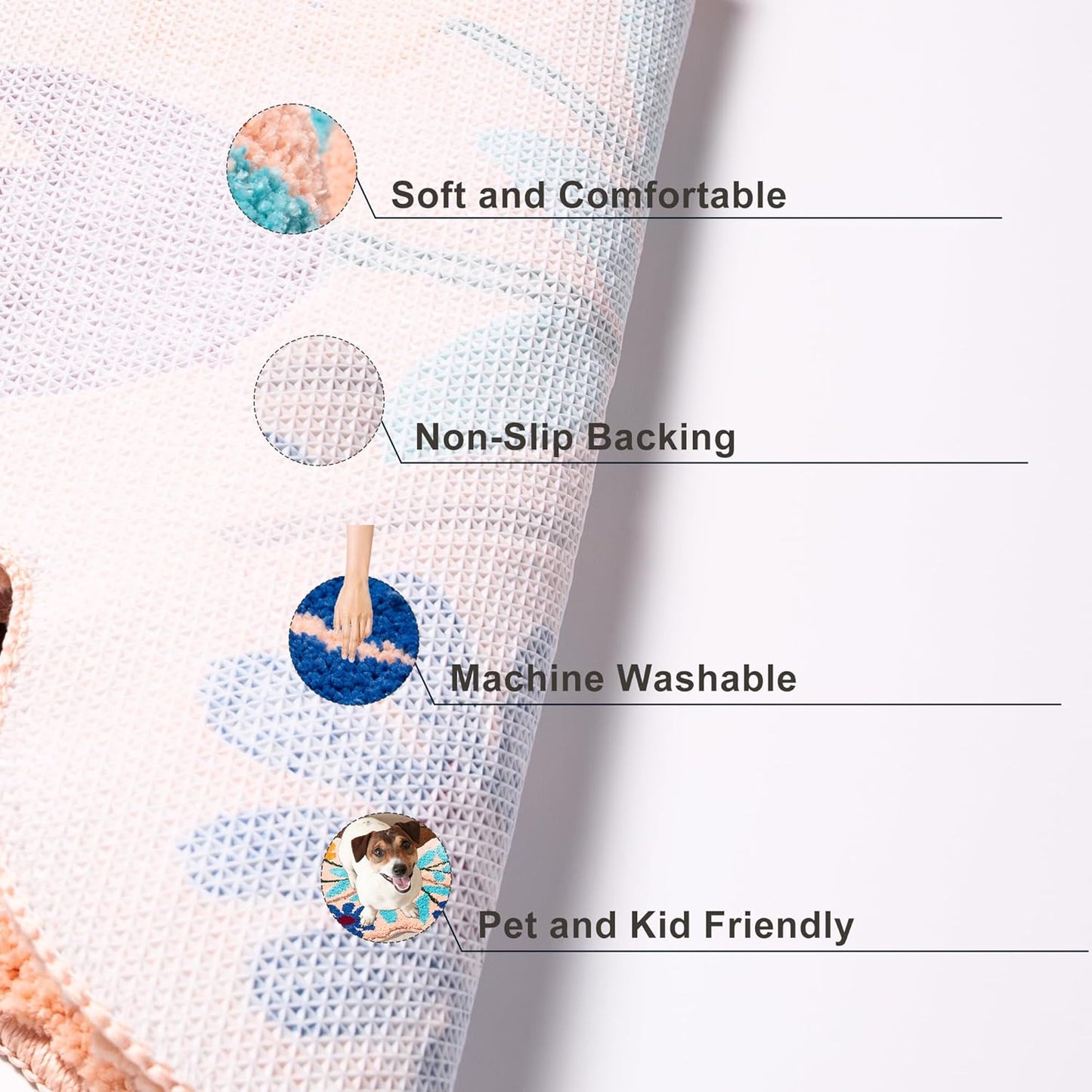 Bath Mat Rug 31.5x19.5, Extra Absorbent Non Slip Bath Mats, Machine Washable, Creative Bathroom Rug, Bath Rugs for Bathroom Floor, Tub and Shower (Butterfly)