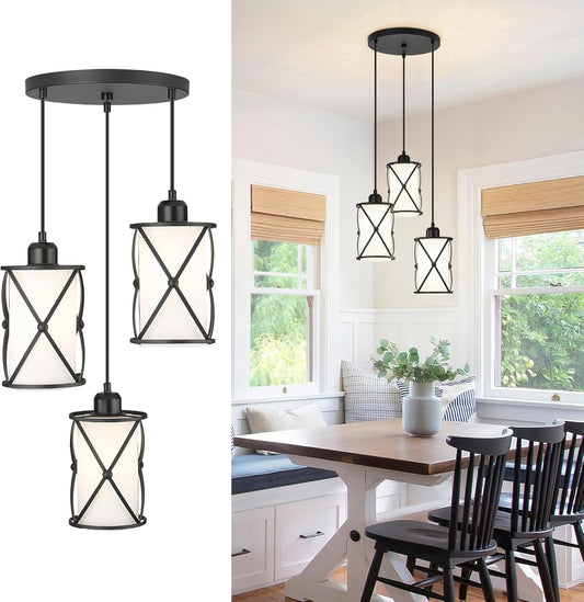Osimir 3-Light Chandelier, Black Pendant