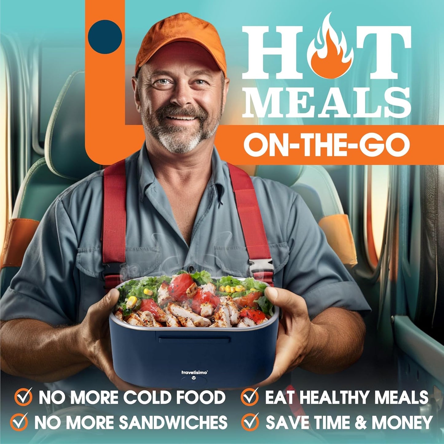 Electric Lunch Box 1.5L, 12/24/110V Portable