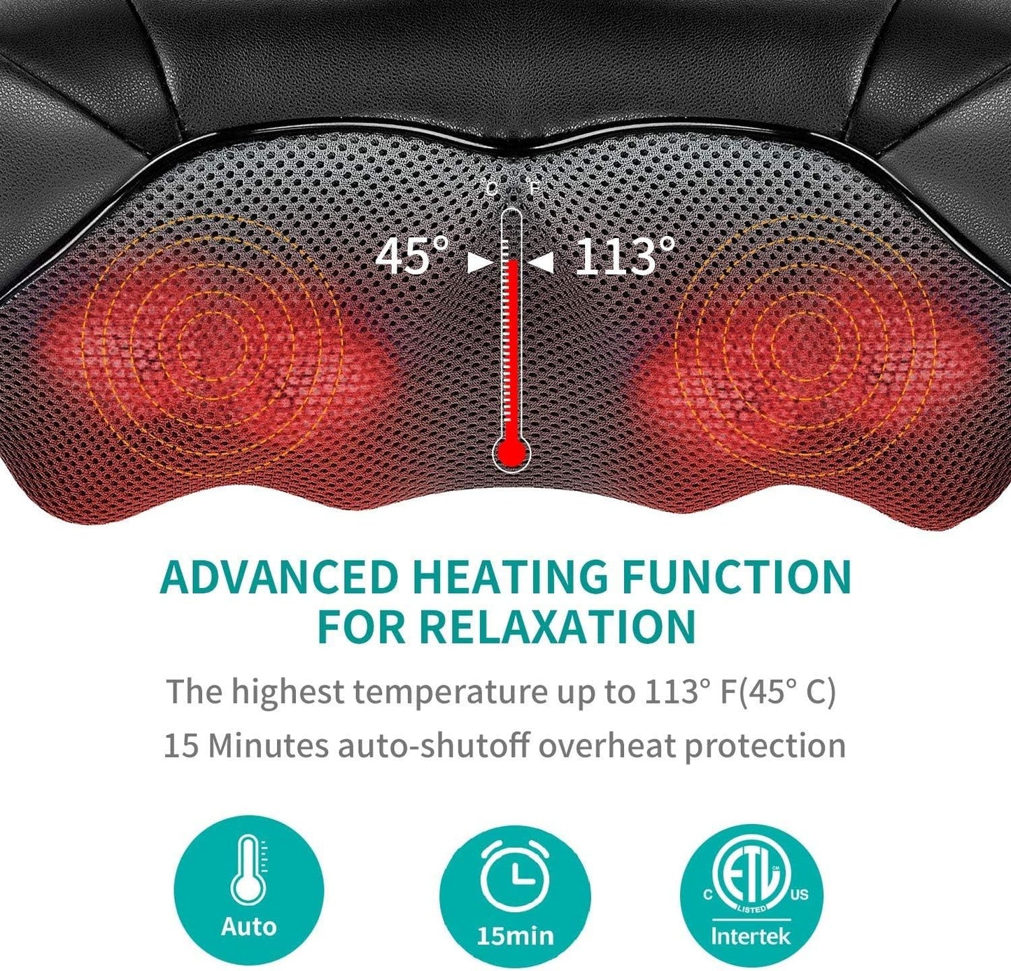 Nekteck Shiatsu Massager, Deep Kneading, Heat
