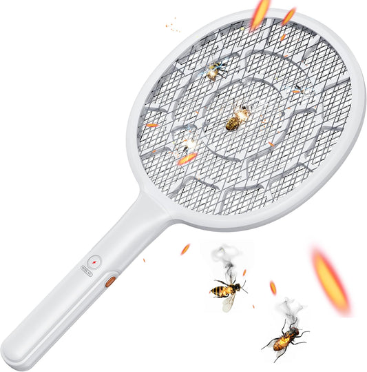 YsChois®, Electric Fly Swatter Racket - Bug Zapper Racket with Powerful Grid - Easy to Use, Lightweight - Indoor & Outdoor Use - Empirical Use Tips (Included) - AA Battery Required (Not Included)