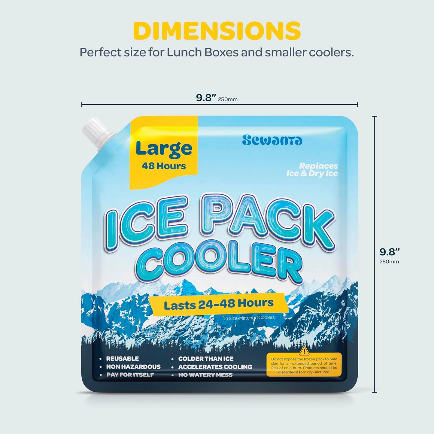 Reusable Ice Packs for Lunch Boxes and Coolers, Ice Pack for Outdoor Activities Like Camping & Travel. BPA-Free Keeps Your Drink & Food Various Sizes Colds Up 8 to 48 Hours with No Mess of Melting Ice
