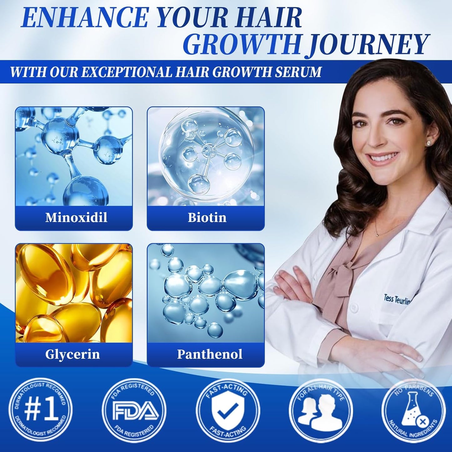 Minoxidil Hair Growth Serum - 100 ML for Men & Women, 5% Minoxidil for Beard & Hair Loss Treatment