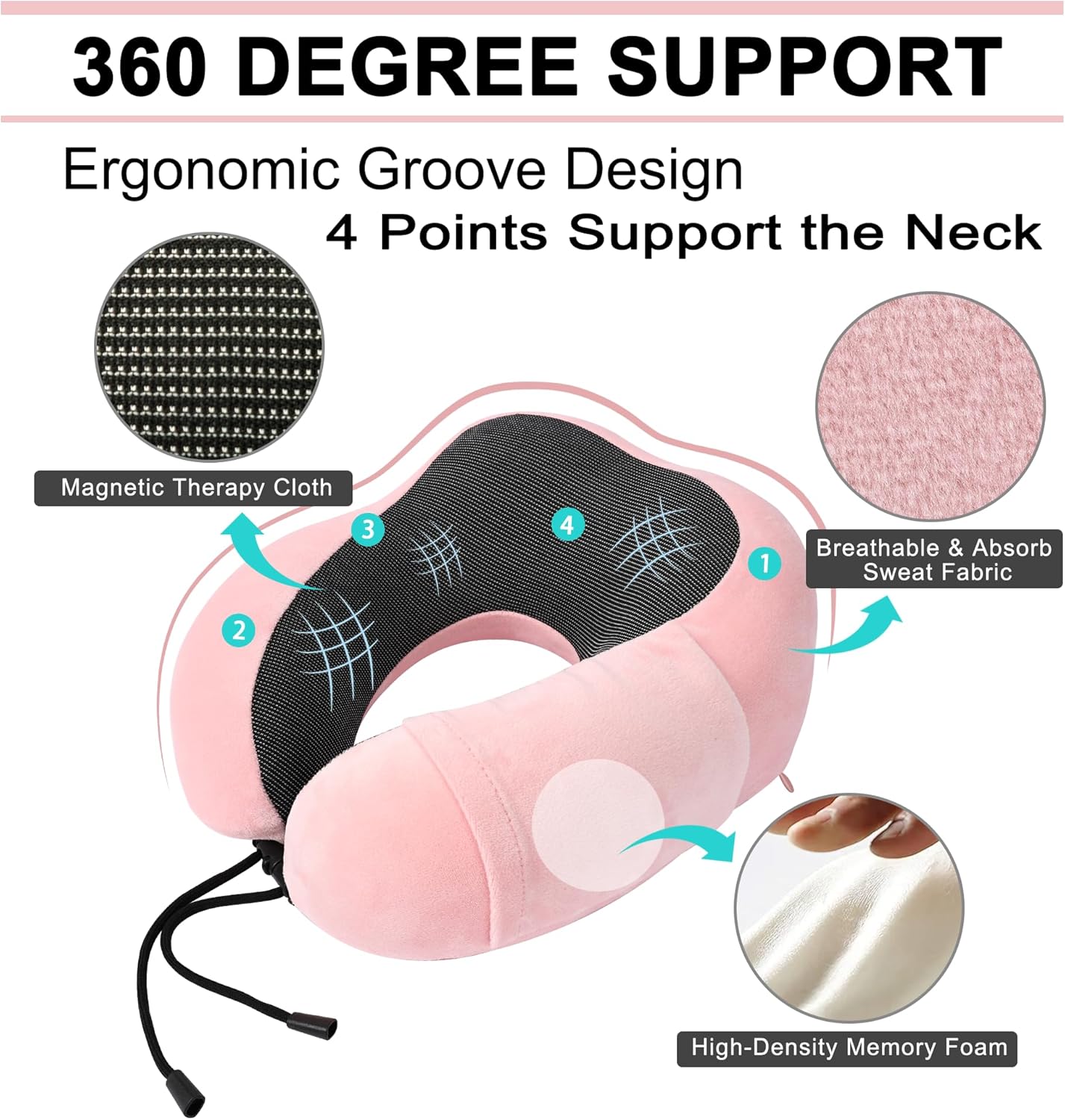 Pink Travel Neck Pillow and Blanket Set for Airplane Travel Essentials Womens Memory Foam Neck Pillow and Compact Soft Airplane Blanket with Bag for Traveling Airport Car Sleeping