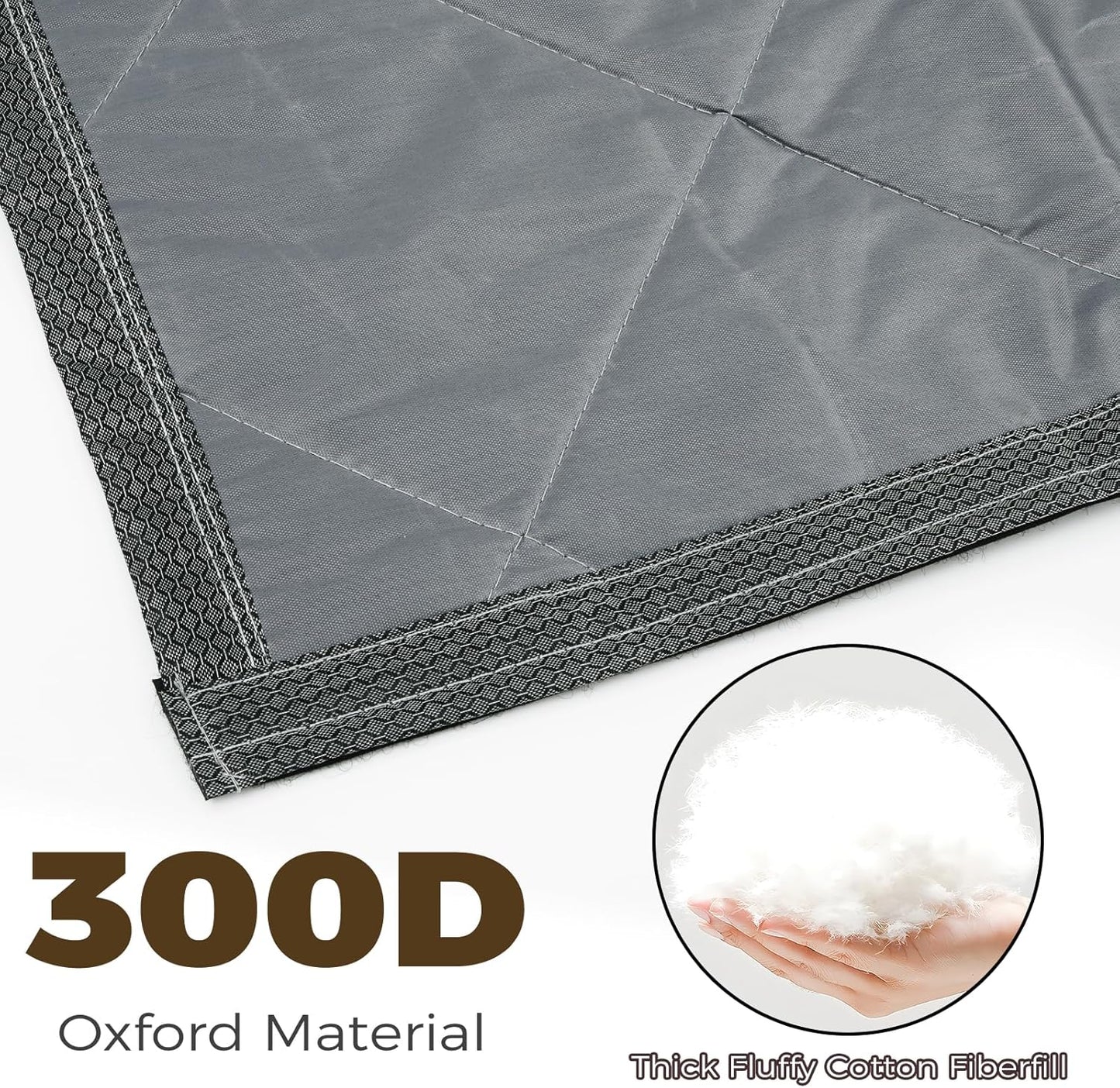 Magnetic Thermal Insulated Door Curtain, Fits Door Size 32" x 80", Thicker Fabric Cloth Filled with Cotton, Soundproof Weatherproof Cover Screen Mesh for Sliding Glass/Front Doors (Gray, 32'' x 80'')