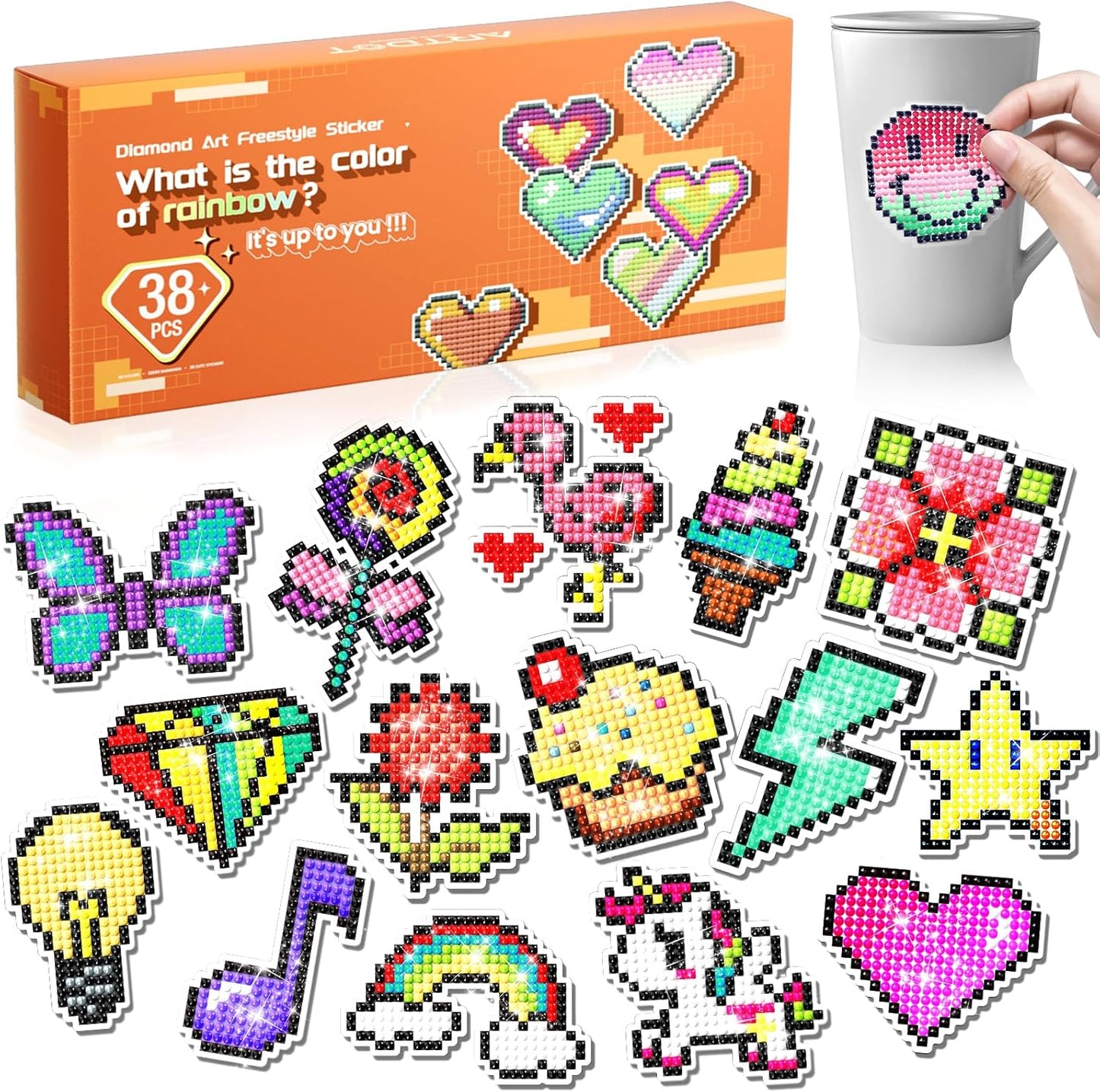 ARTDOT Diamond Art Sticker Kits for Kids, Diamond Art and Crafts Toys Gift for Teen Girls and Boys Ages 6 7 8 9 10 11 12 Year Old