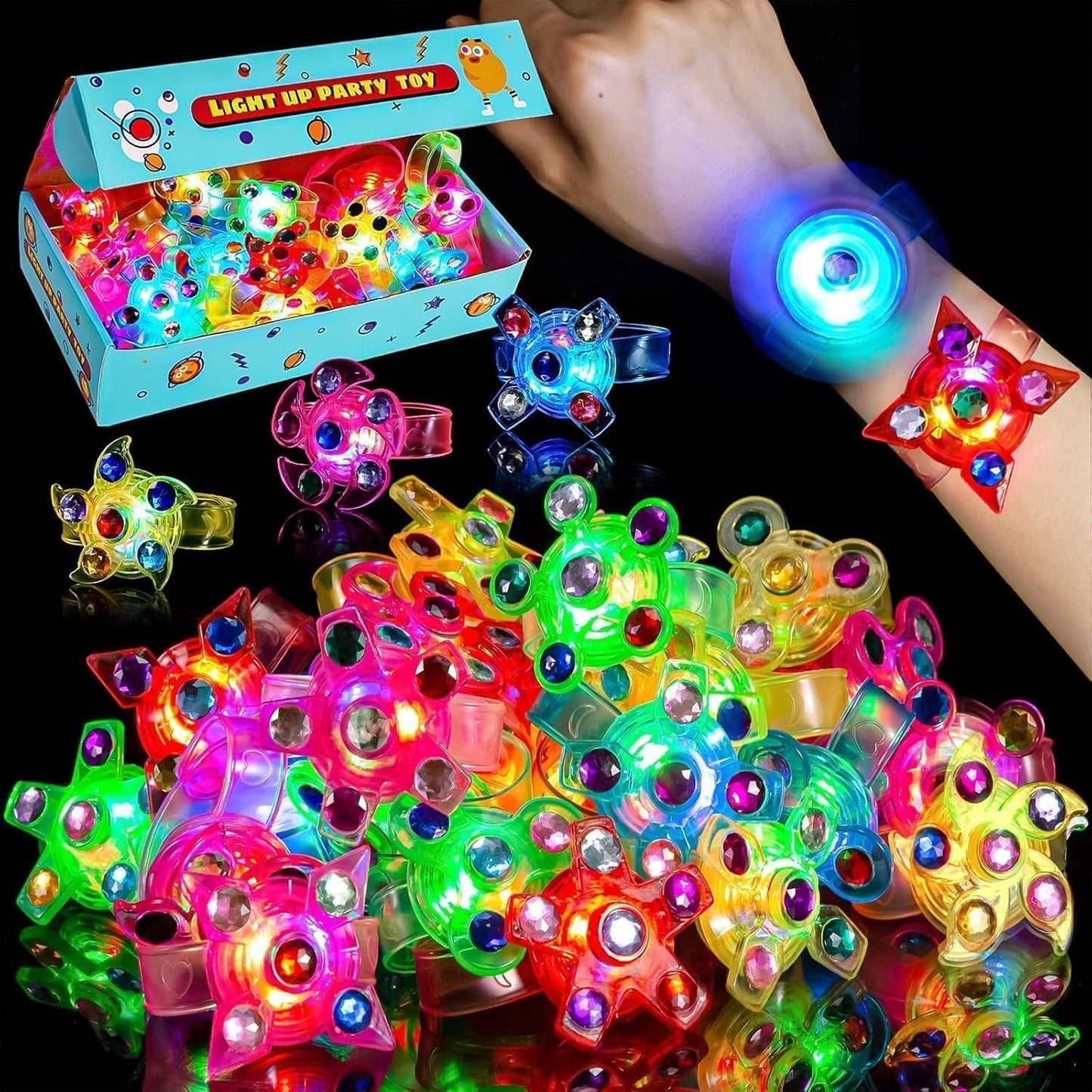 Mikulala LED Light Up Toys Bracelet 24 Pack
