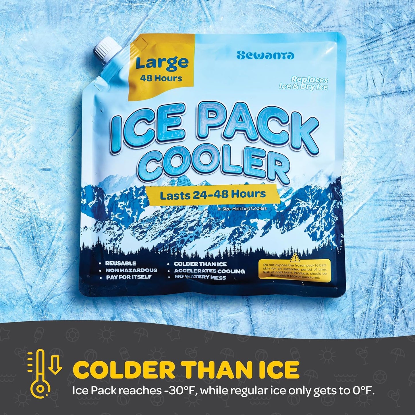 Reusable Ice Packs for Lunch Boxes and Coolers, Ice Pack for Outdoor Activities Like Camping & Travel. BPA-Free Keeps Your Drink & Food Various Sizes Colds Up 8 to 48 Hours with No Mess of Melting Ice