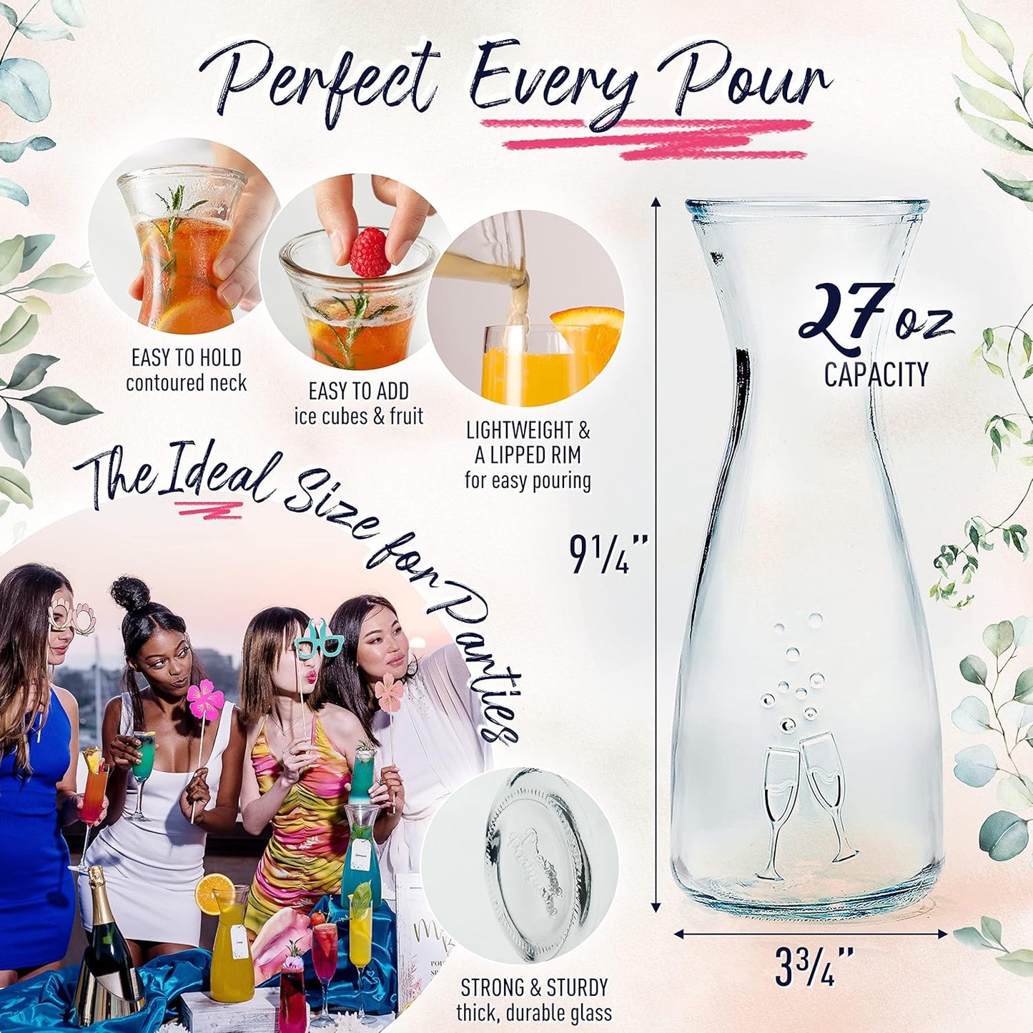 Prestige Mimosa Bar Glass Carafe - 27oz