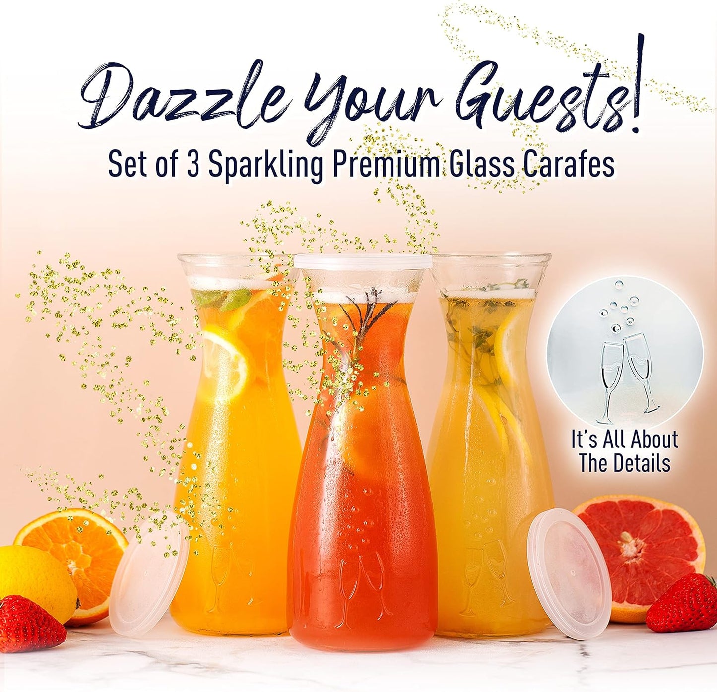 Prestige Mimosa Bar Glass Carafe - 27oz