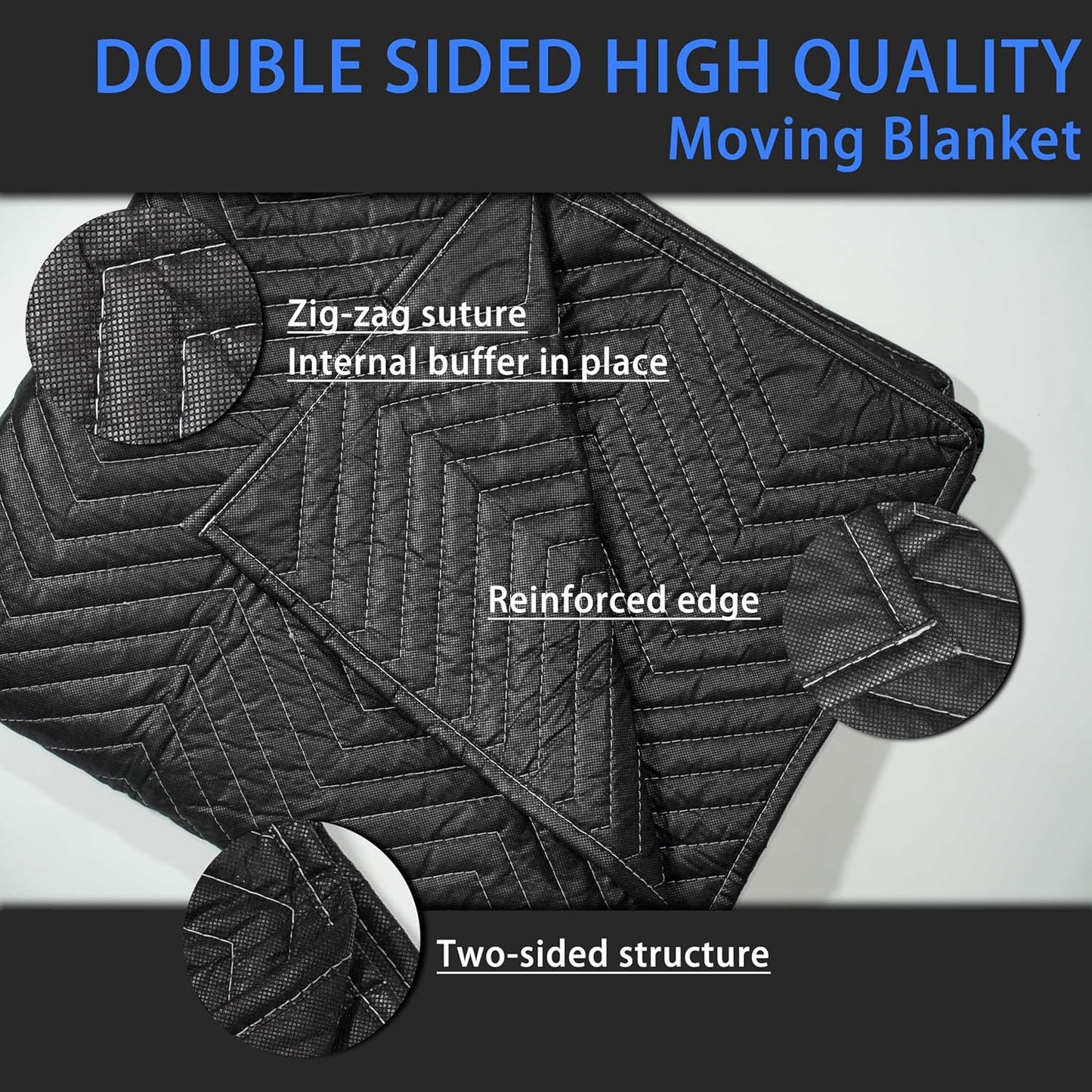 (2 Pack) Moving Blanket, 40"x 72" Thick Moving Blankets Heavy Duty Furniture Moving Pads Quilted Packing Blankets for Moving Supplie