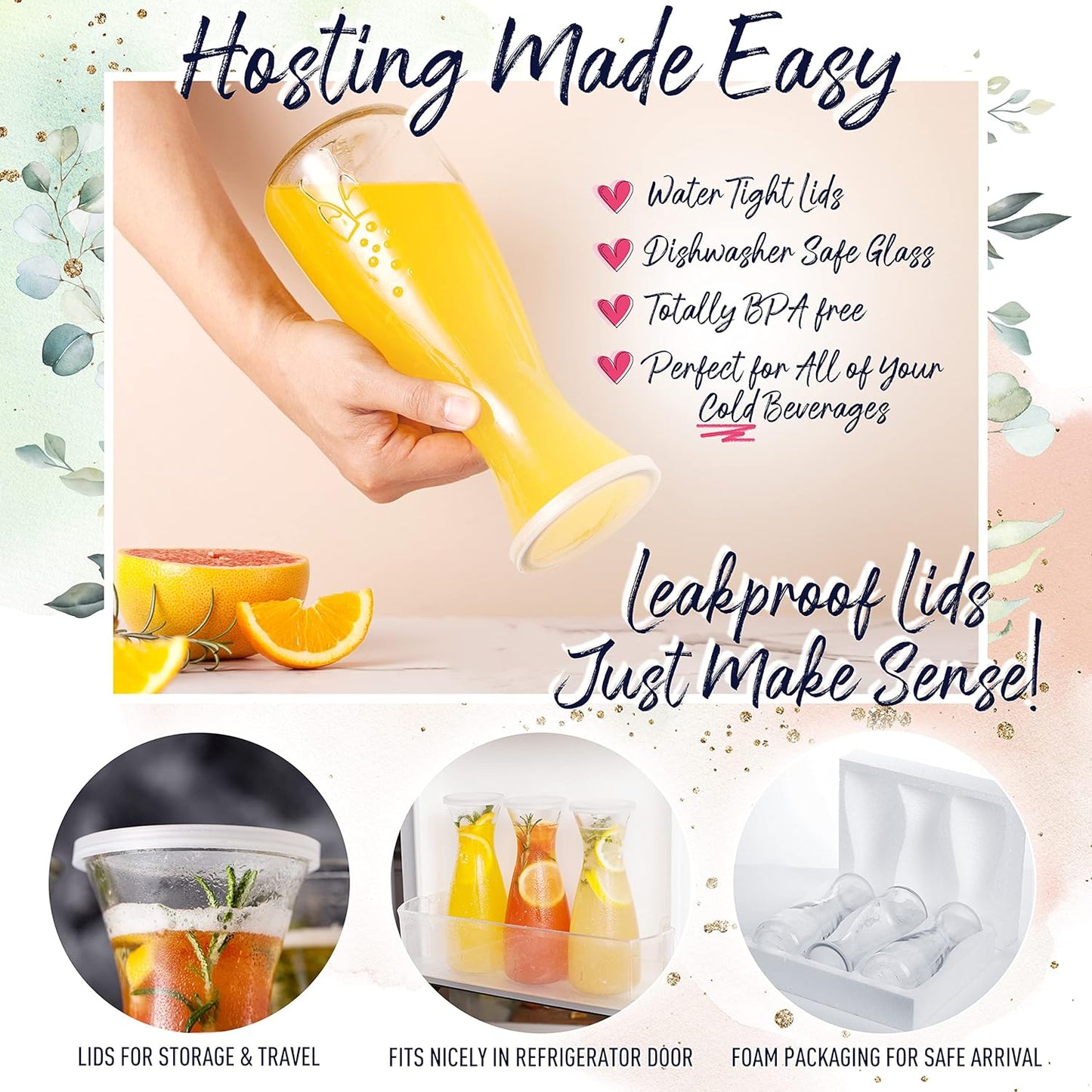 Prestige Mimosa Bar Glass Carafe - 27oz