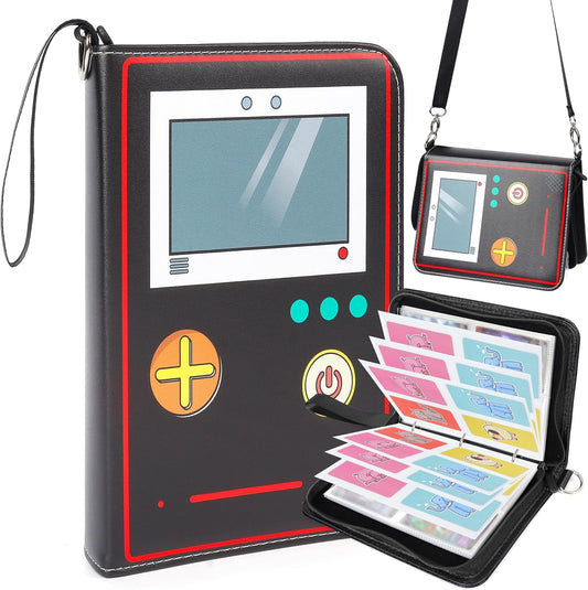 ZAIONE Trading Card Binder for Boys: Black 4 Pocket Collection Binders with 440 Pockets - Waterproof Game Cards Holder Album with Zipper for Storage & Gifts