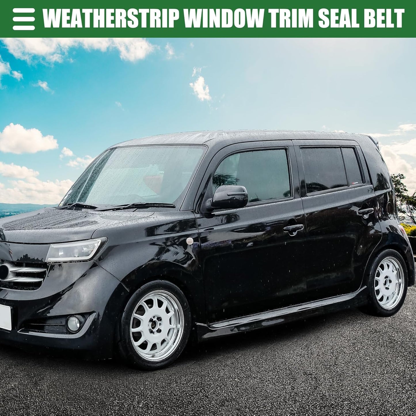 Motoforti Rear Left Door Window Belt Weatherstrip, Window Weatherstrip, for Scion XB Base 2.4L L4 - Gas 2008-2015, Rubber, Black