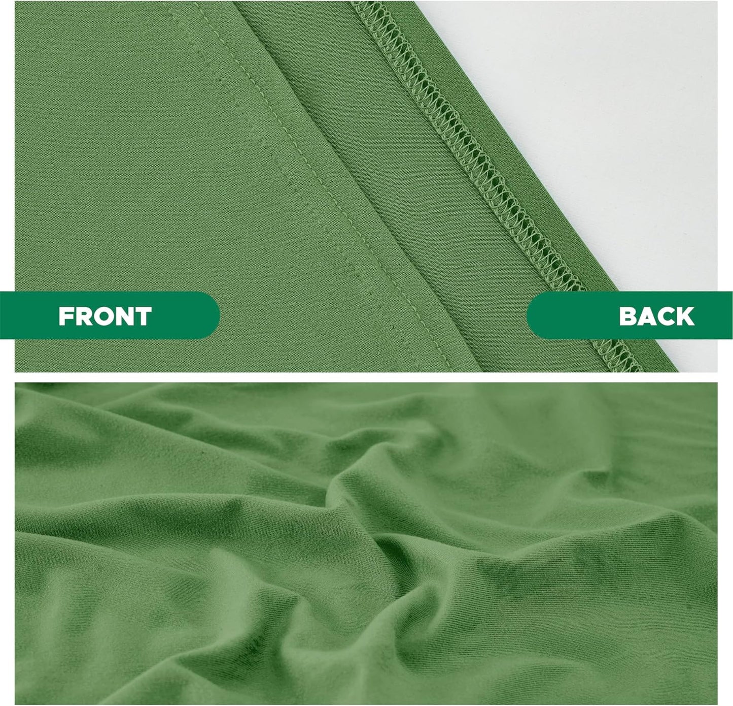 Biscaynebay Decorative Box Spring Cover Queen Size, Sage Luxurious Jersey Knitting Stretchy Wrap Around 4 Sides Bed Skirt for Home/Hotels, Easy Fit Wrinkle & Fade Free Machine Washable