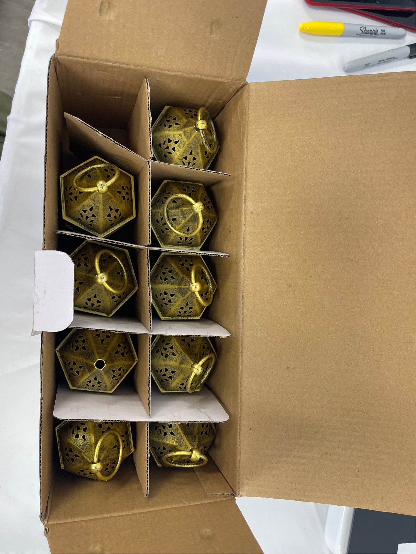 Mini Lanterns with LED Candles, Set of 10